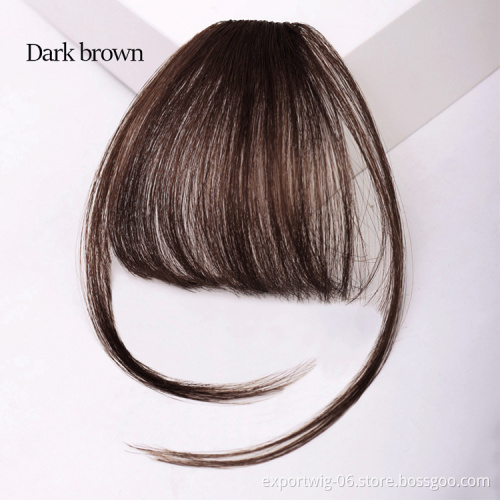 Air Bangs hair Clip-In Extension 100% Human Hair Natural For Women Clip In Bangs Short Black Brown Bangs Hair Clips